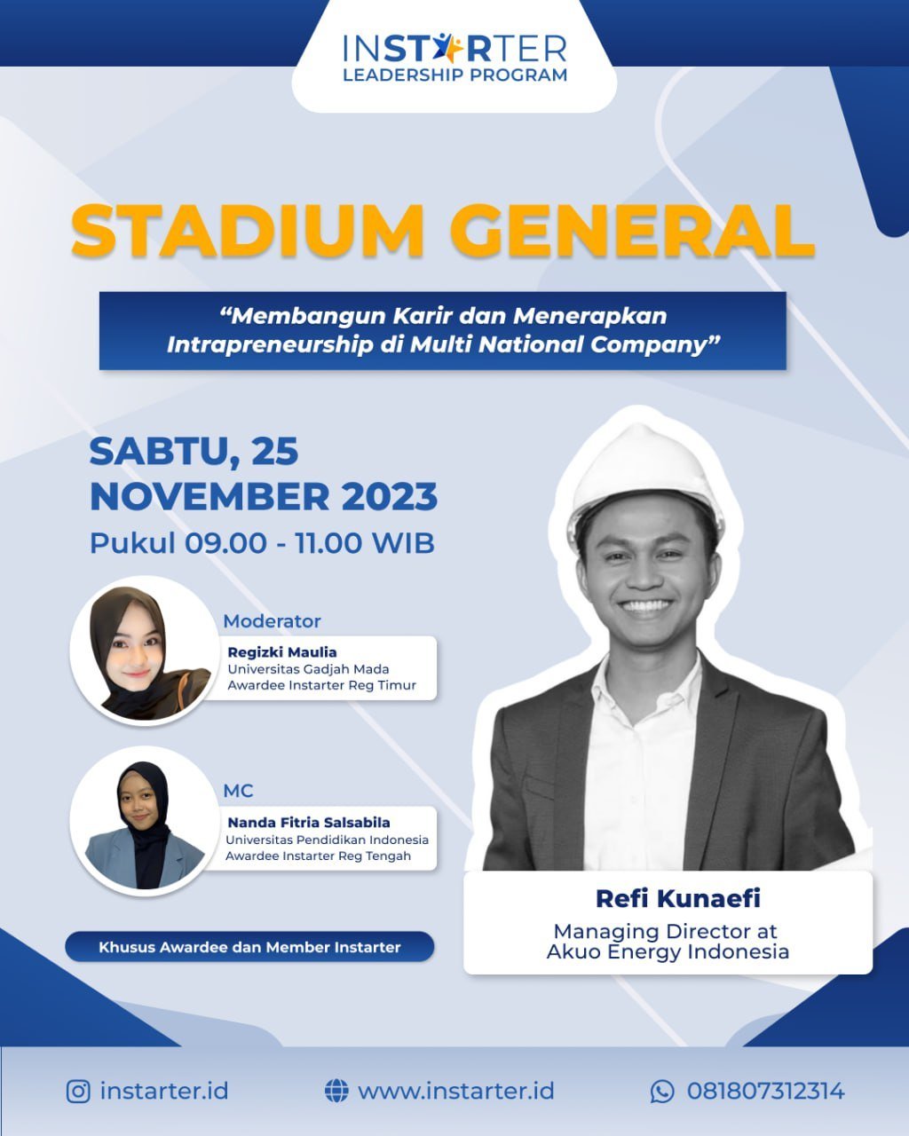 Stadium General November 2023 : “Membangun Karir dan Menerapkan Intrapreneurship di Multi National Company”